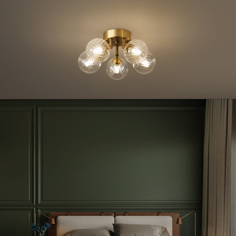 Valentina Plafonnier Boule Verre Transparent Vintage, Chambre - Neutralighting