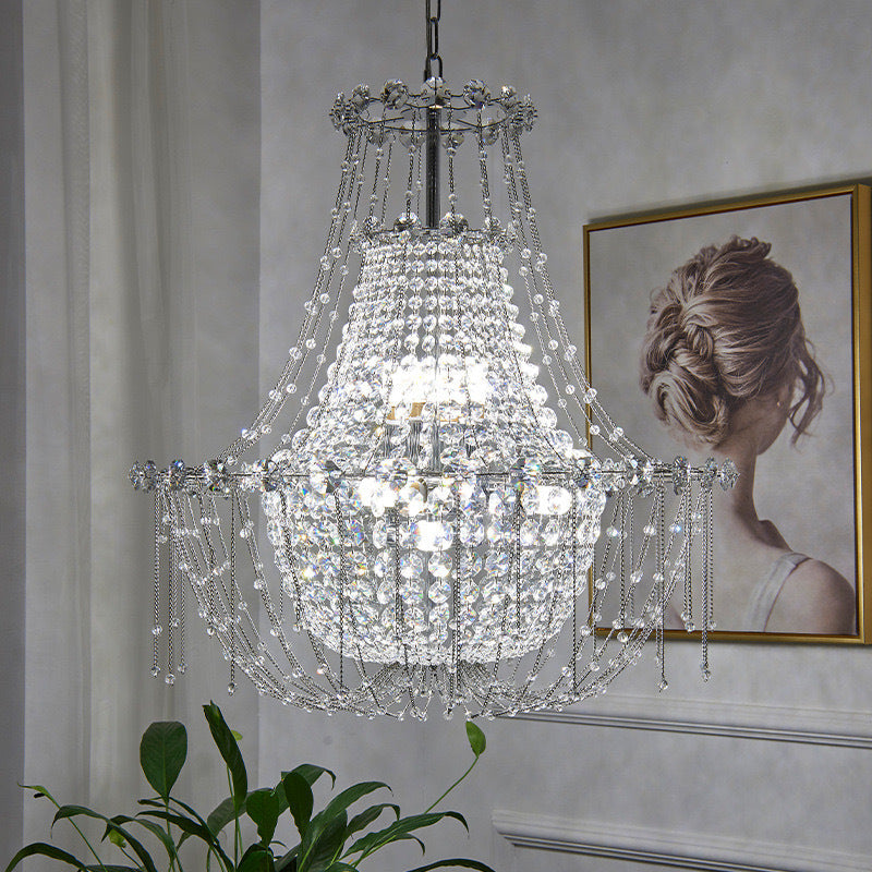 Kristy Italien Métal Cristal Lustre Plafonnier Salon Salle à Manger - Neutralighting