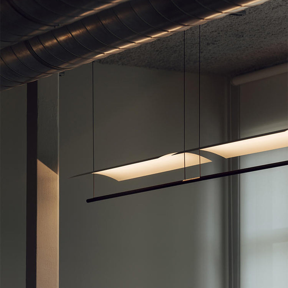 Ray Suspension Linéaire Inhabituel, Métal/Acrylique, Noir, Salon/Restaurant - Neutralighting