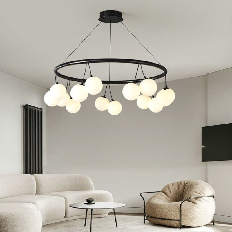 Valentina Nordique LED Lustre Noir Métal/Verre Salle À Manger/Chambre À Coucher
