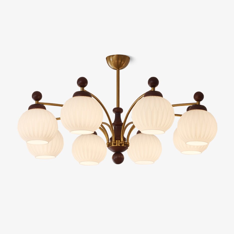 Vedoror Chandelier Classique Orbe Bois Verre Traditionnel - Neutralighting