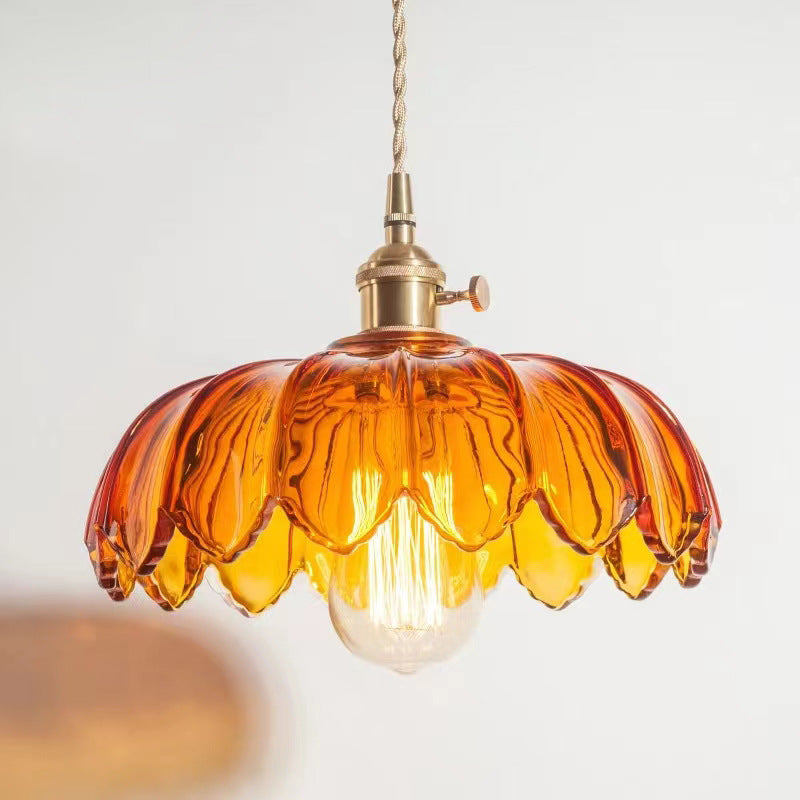 Valentina Rétro LED Suspension Métal/Verre Fleur Salle À Manger - Neutralighting