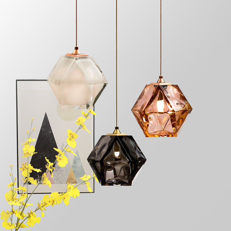 Valentina Polyèdre LED Suspension Métal Verre Cuisine Chambre à Coucher - Neutralighting