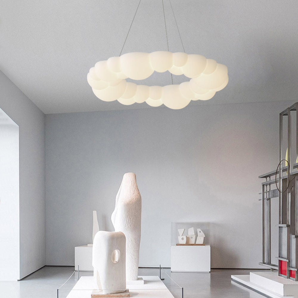 Arisha Plafonnier/Suspension Petale Moderne, Metal/Acrylique, Blanc, Salon - Neutralighting