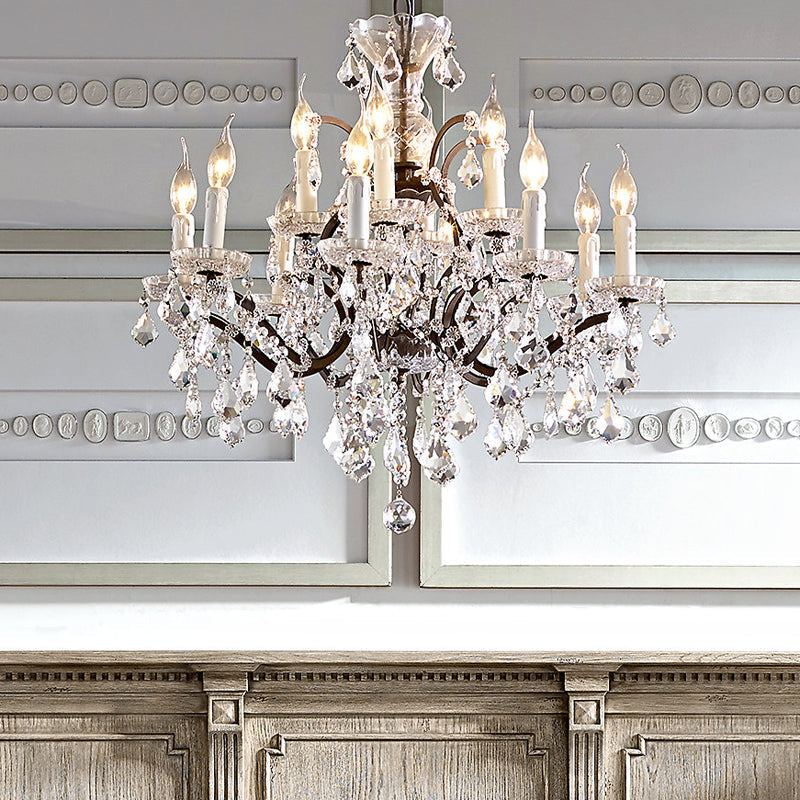Silva Lustre décoratif Moderne, Métal/Cristal, Rouille, Salon