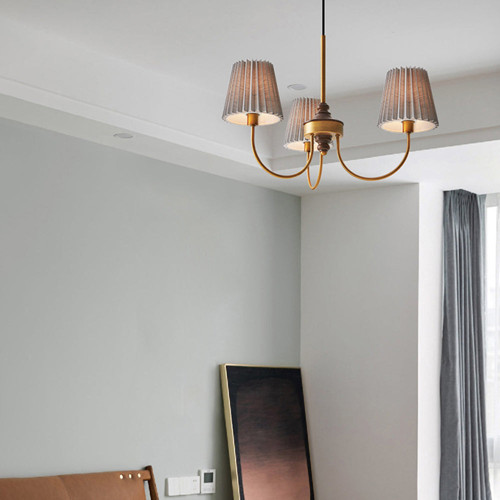 Silva Lustre Vintage, Métal/Tissu, Blanc/Vert, Salle à Manger/Salle à Séjour - Neutralighting