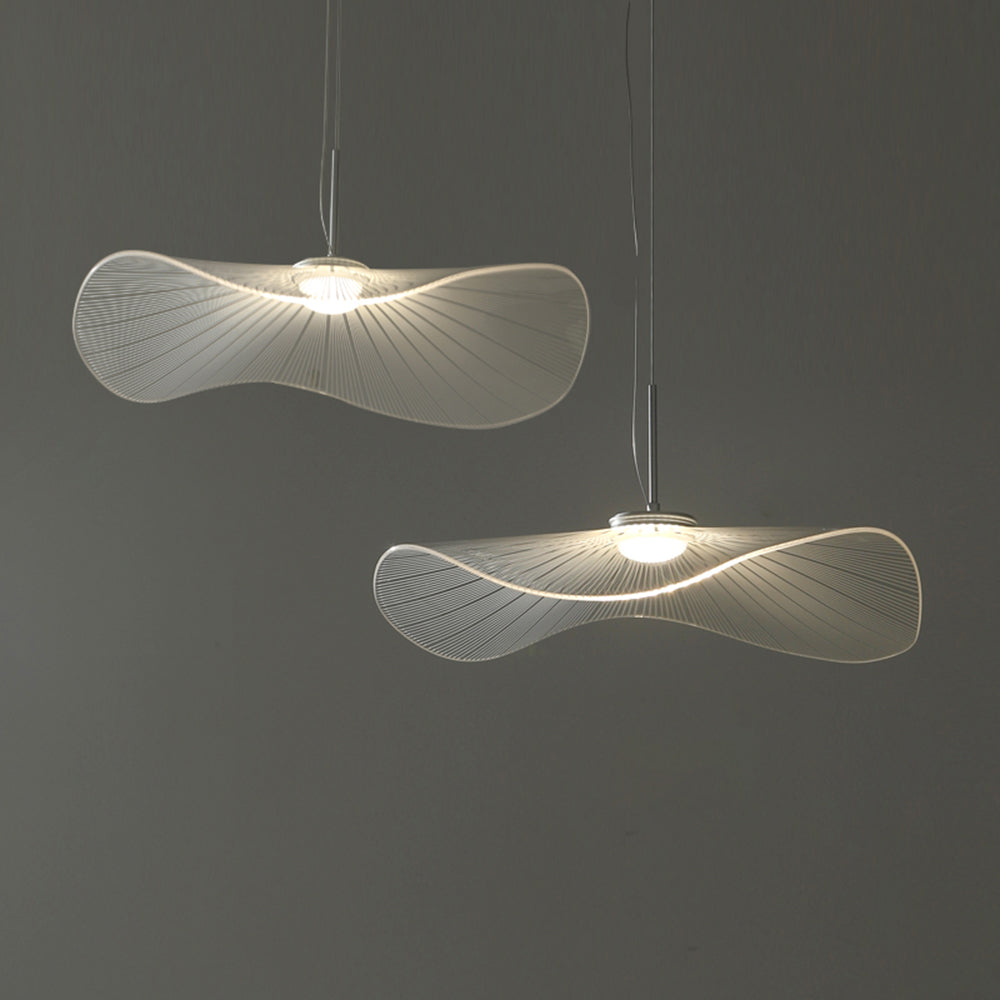 Arisha Suspension Feuille de lotus Contemporaine, Métal/Acrylique, Blanc, Salle de Séjour/Chambre à Coucher - Neutralighting