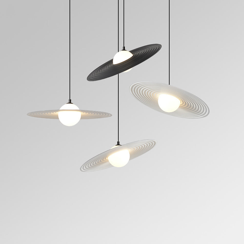Arisha Suspension Ronde Moderne, Métal/Acrylique, Noir/Blanc, Chambre à Coucher/Salle à Manger - Neutralighting