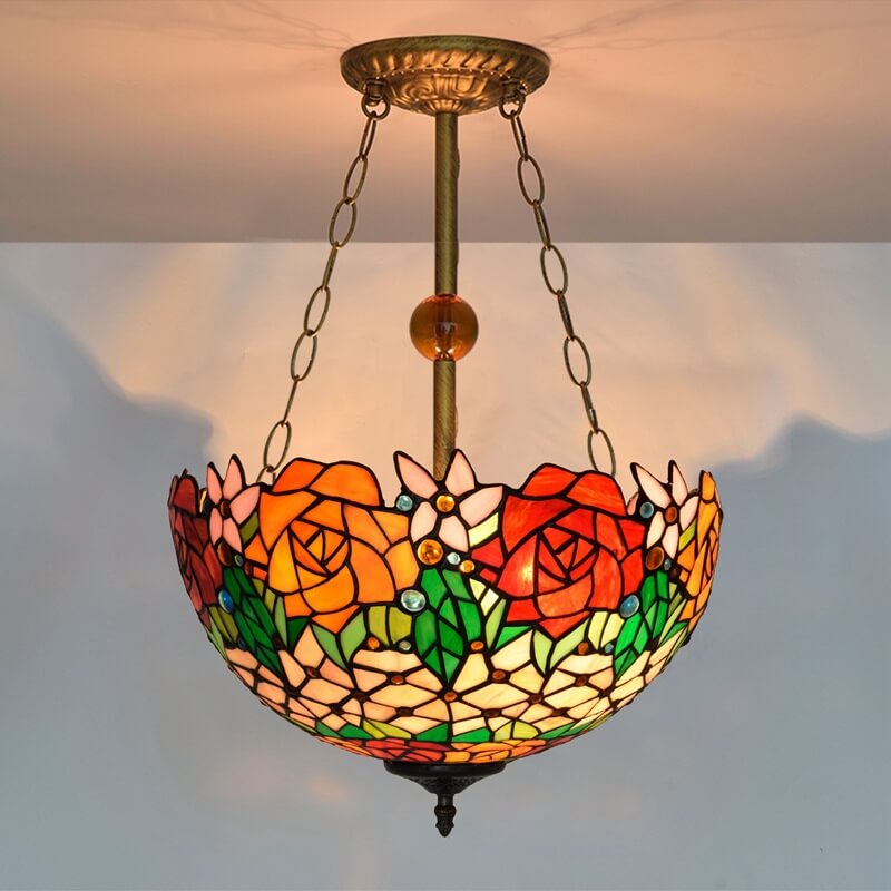 Tiffany Vintage LED Suspension Verre Chambre À Coucher - Neutralighting