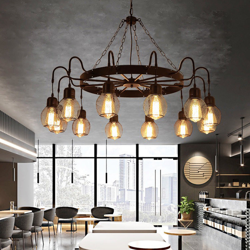 Silva Industriel LED Lustre Métal/Verre Chambre À Coucher/Salon