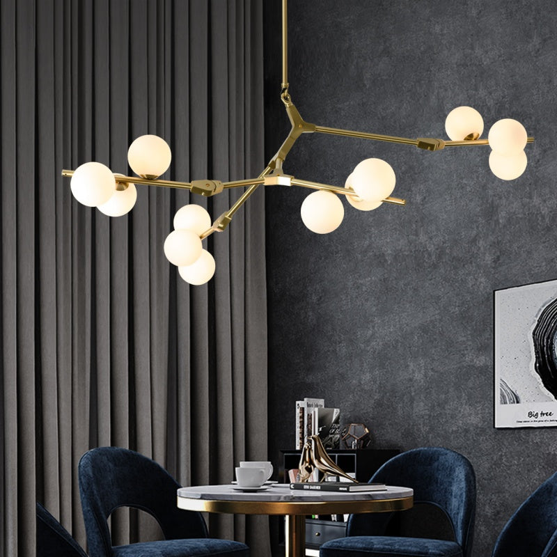 Valentina Moderne LED Lustre Or/Noir Verre Salon/Chambre À Coucher