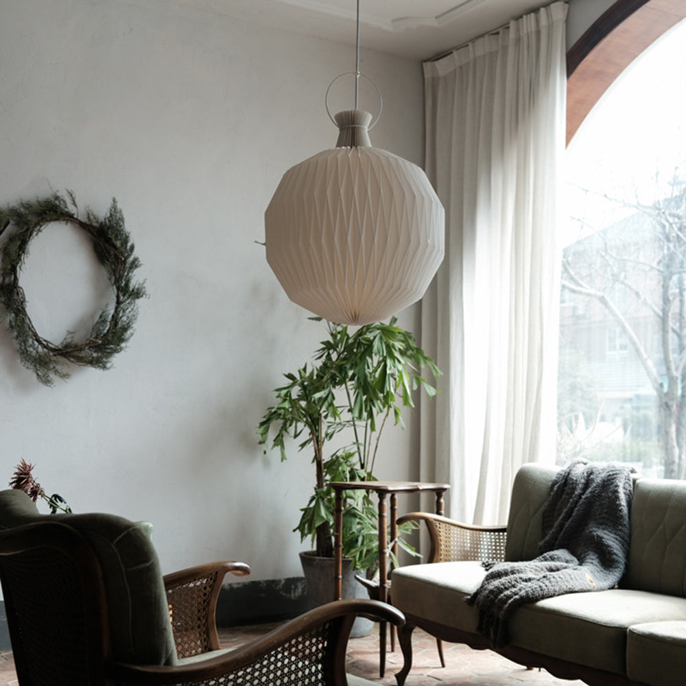 Ritta Suspension Globe Moderne, Metal/Papier, Blanc, Salon - Neutralighting