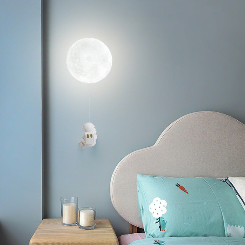 Aria Lune LED Applique Murale Blanc Résine Chambre Des Enfants