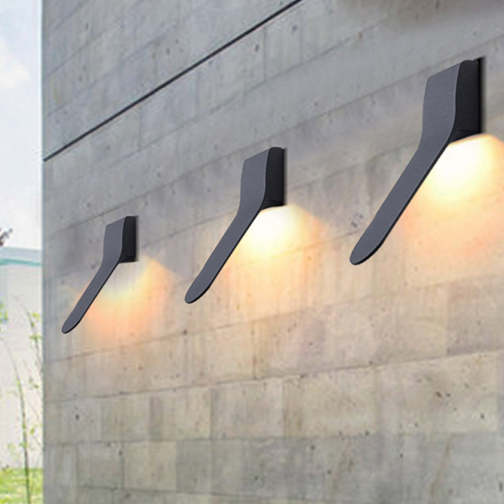 Ray Applique Murale Extérieur Linéaire Minimaliste, Métal/Verre, Noir, Extérieur - Neutralighting