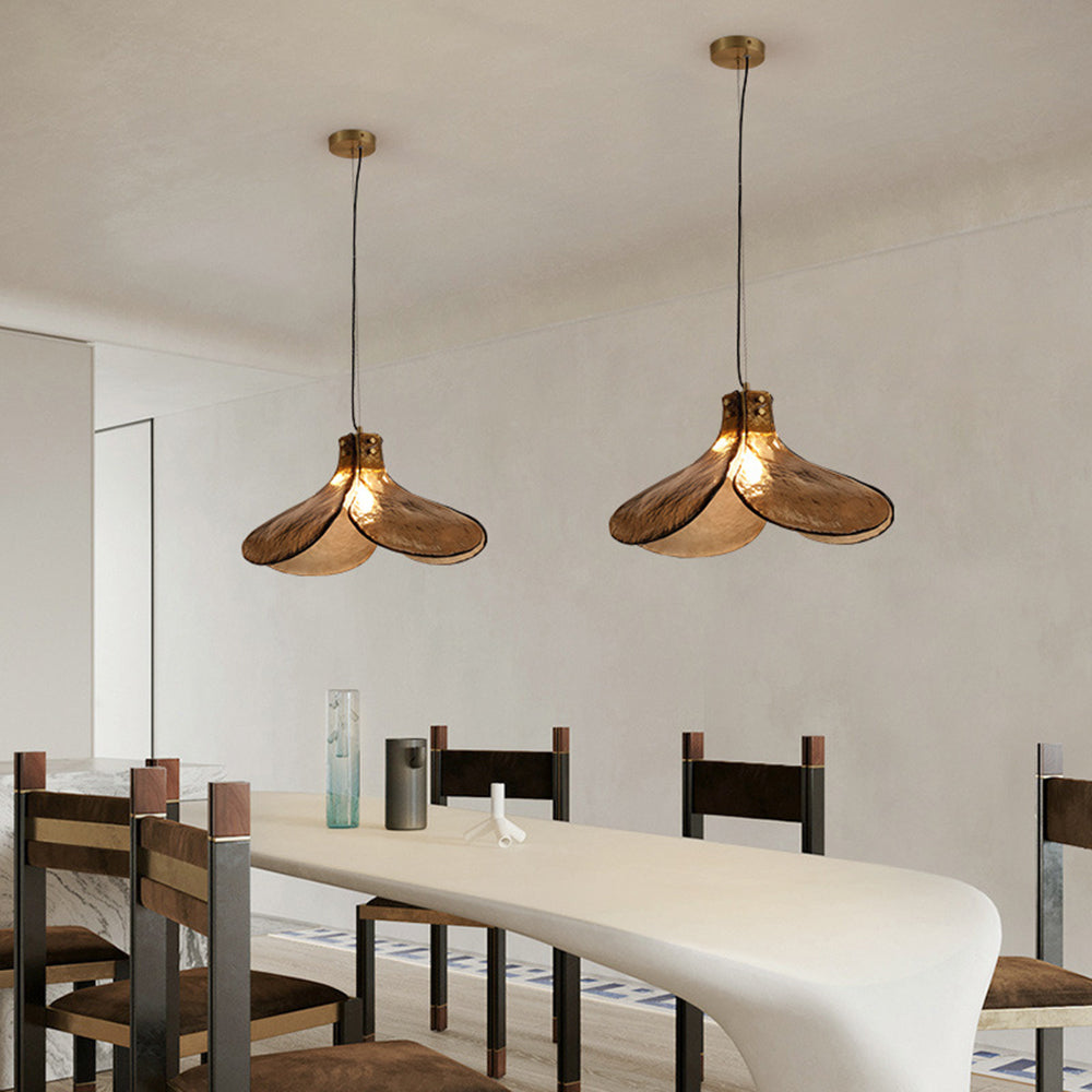 Arisha Suspension Fleur Vintage, Métal/Verre, Marron, Chambre à Coucher/Salon - Neutralighting
