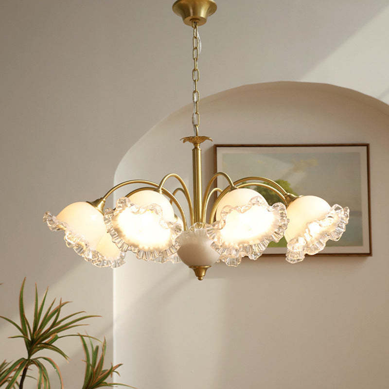 Arisha Rétro LED Métal Verre Lustre Salon Chambre à Coucher