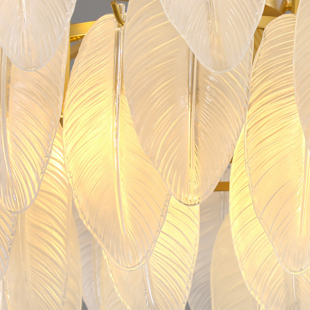 Kristy Suspension Plume Moderne, Cuivre/Verre, Doré, Salon