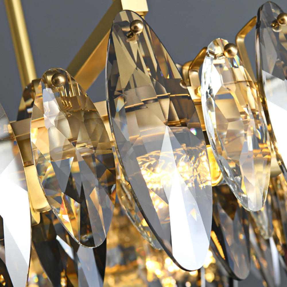 Kristy Suspension Anneau Contemporaine, Métal/Cristal, Noir/Or, Chambre à Coucher/Salle à Manger - Neutralighting