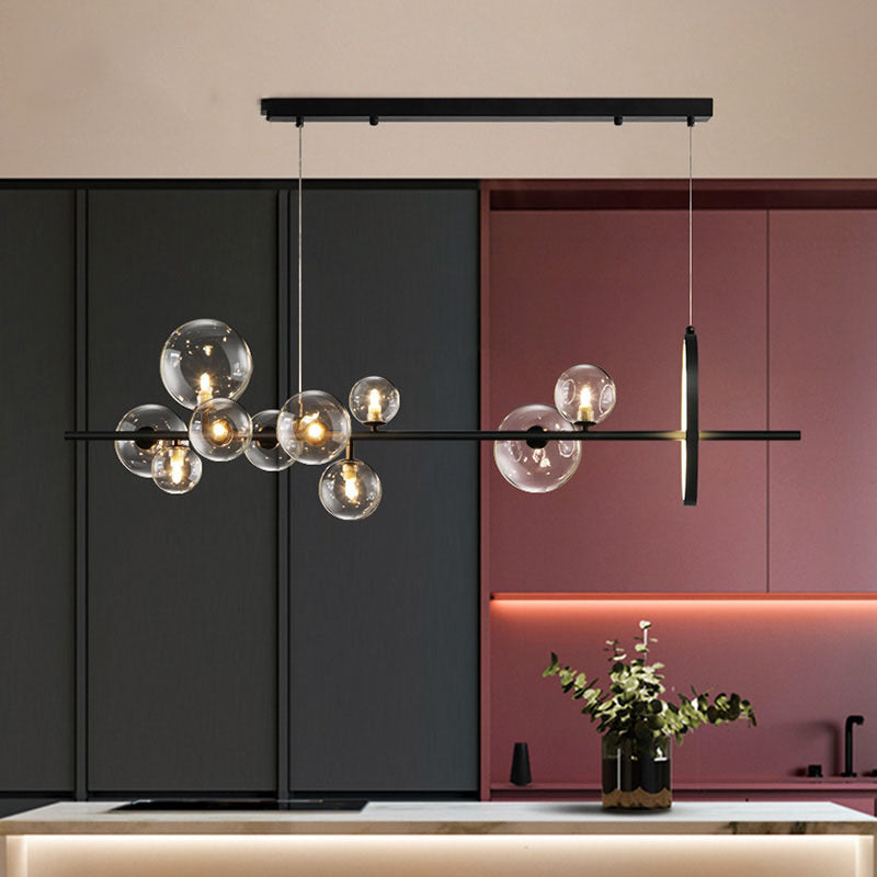 Valentina Moderne LED Lustre Or/Noir Verre Salon/Chambre À Coucher