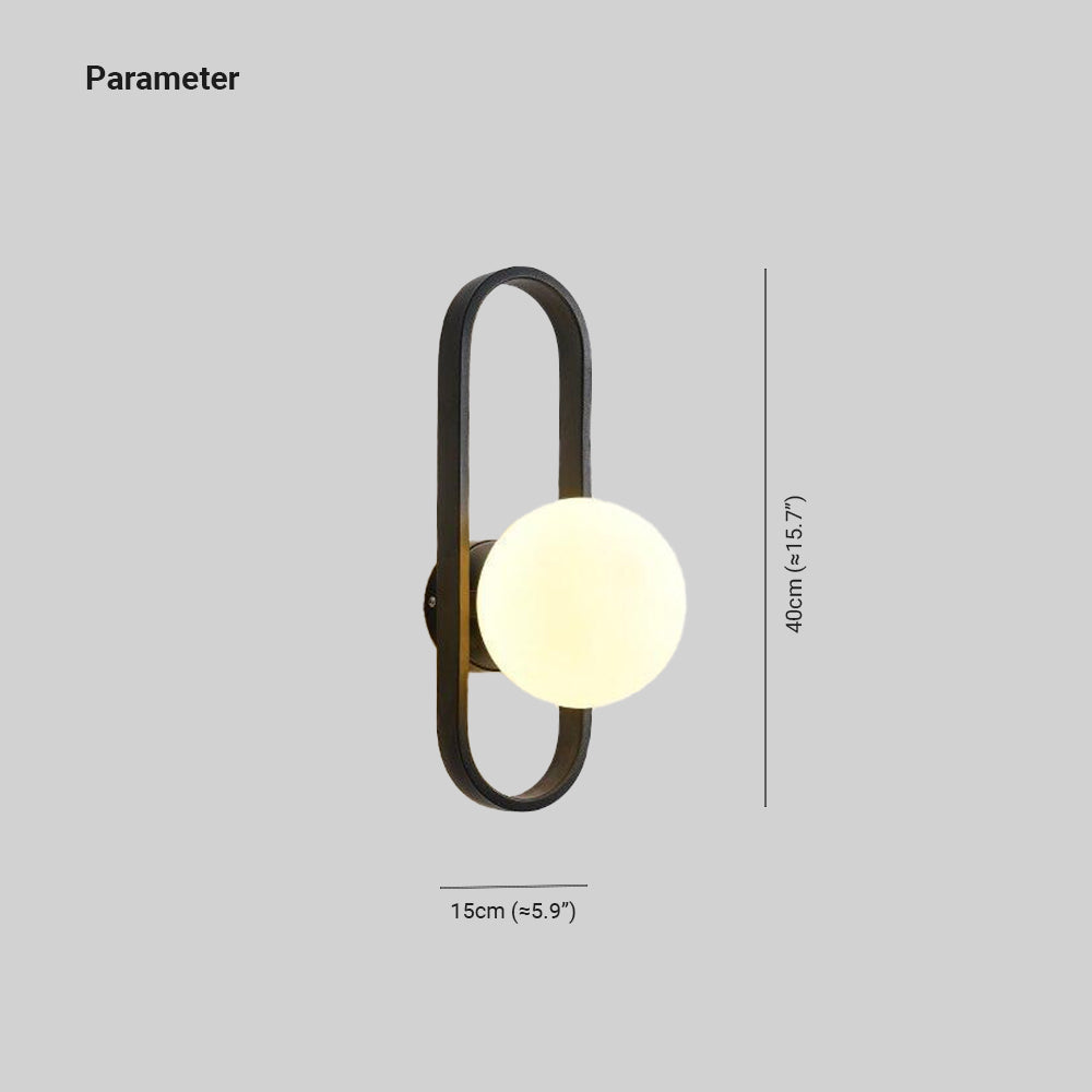 Valentina Applique Murale Globe Led Moderne, Métal, Or/Noir, Chambre - Neutralighting