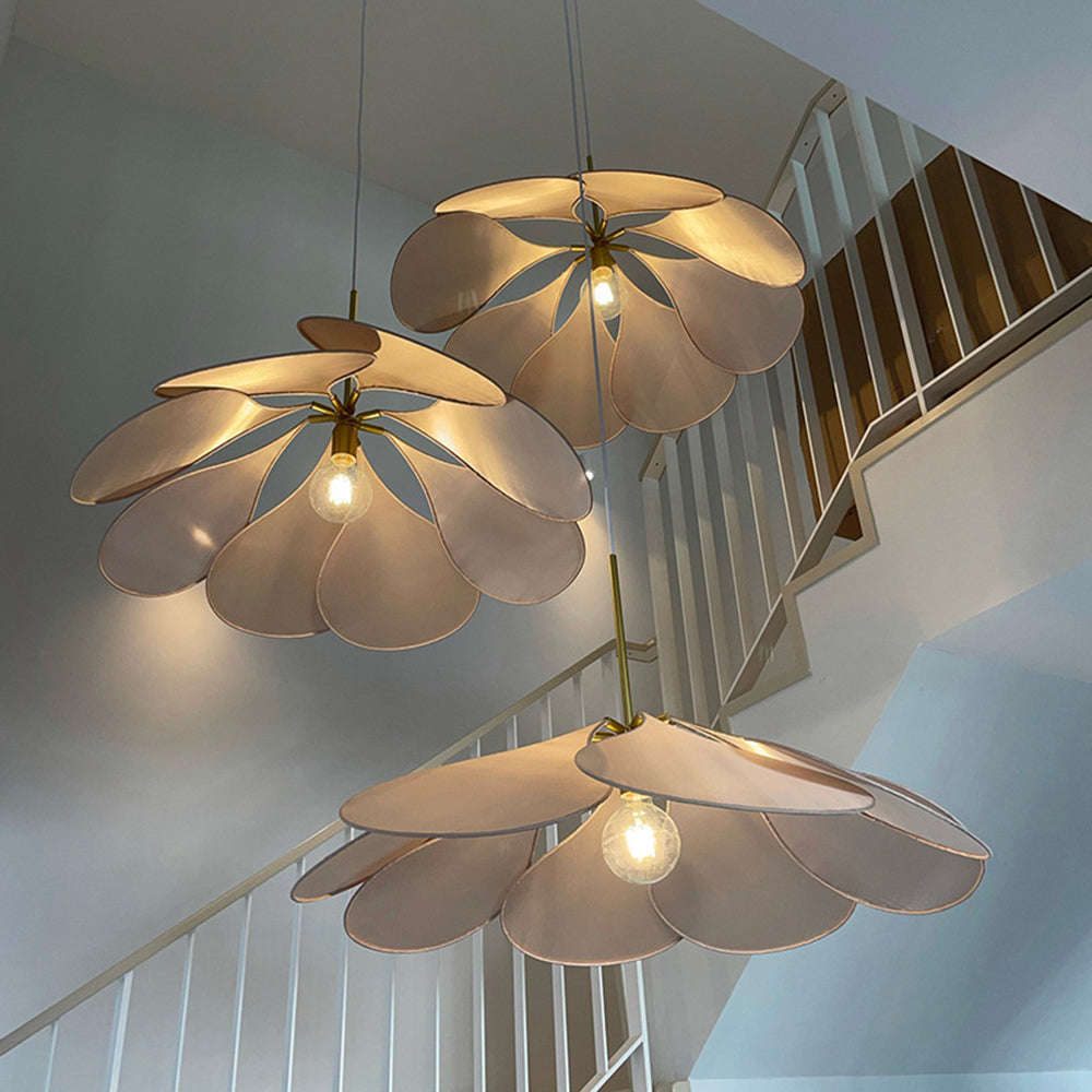 Ritta Suspension Petale Moderne, Metal/Tissu, Blanc/Marron, Salon - Neutralighting