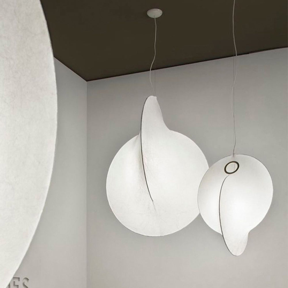 Ritta Suspension Boule Moderne, Métal/Soie, Blanc, Salon/Chambre à Coucher - Neutralighting