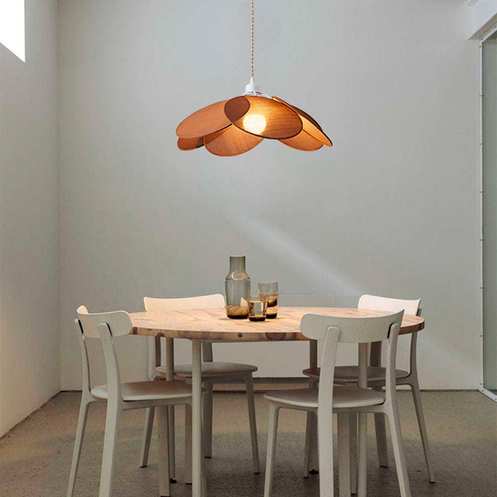 Ritta Suspension Petale Contemporain, Metal/Tissu, Orange/Marron/Beige, Salon - Neutralighting
