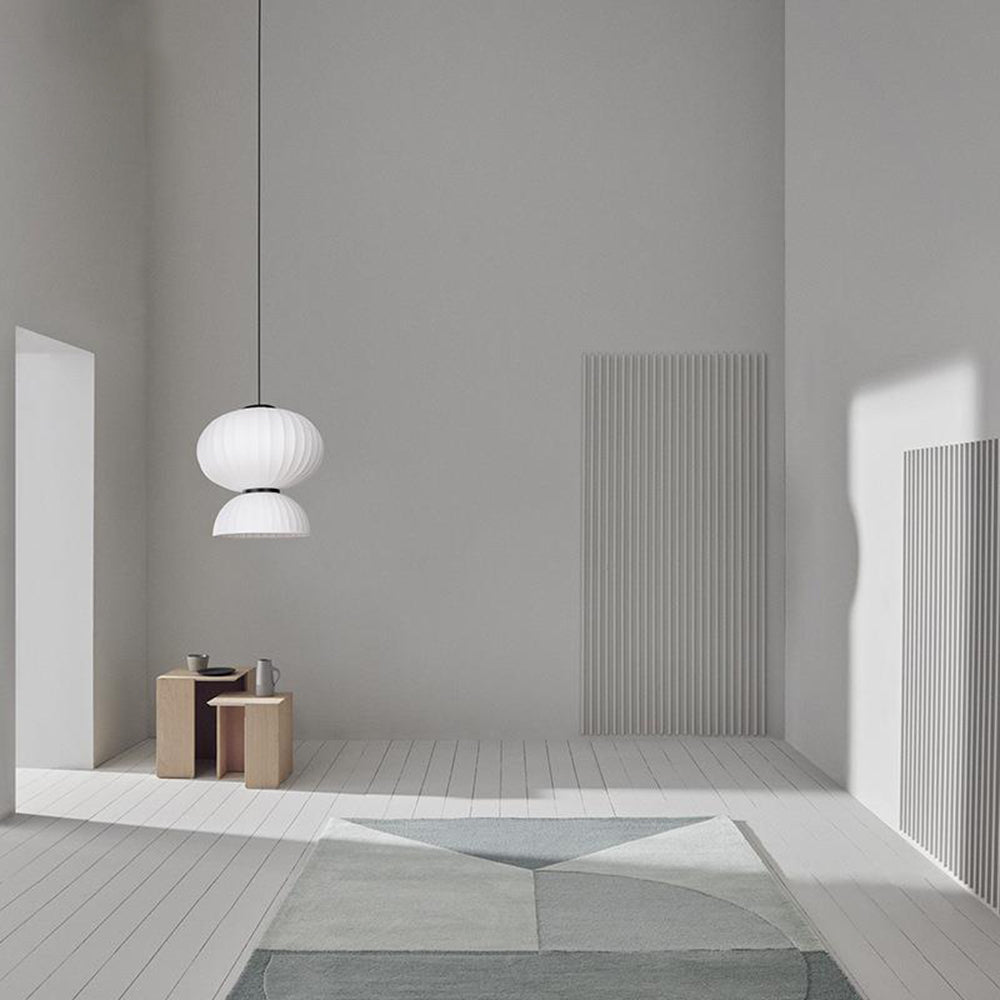 Ritta Suspension Vintage, Métal/Soie, Noir/Blanc, Chambre à Coucher - Neutralighting