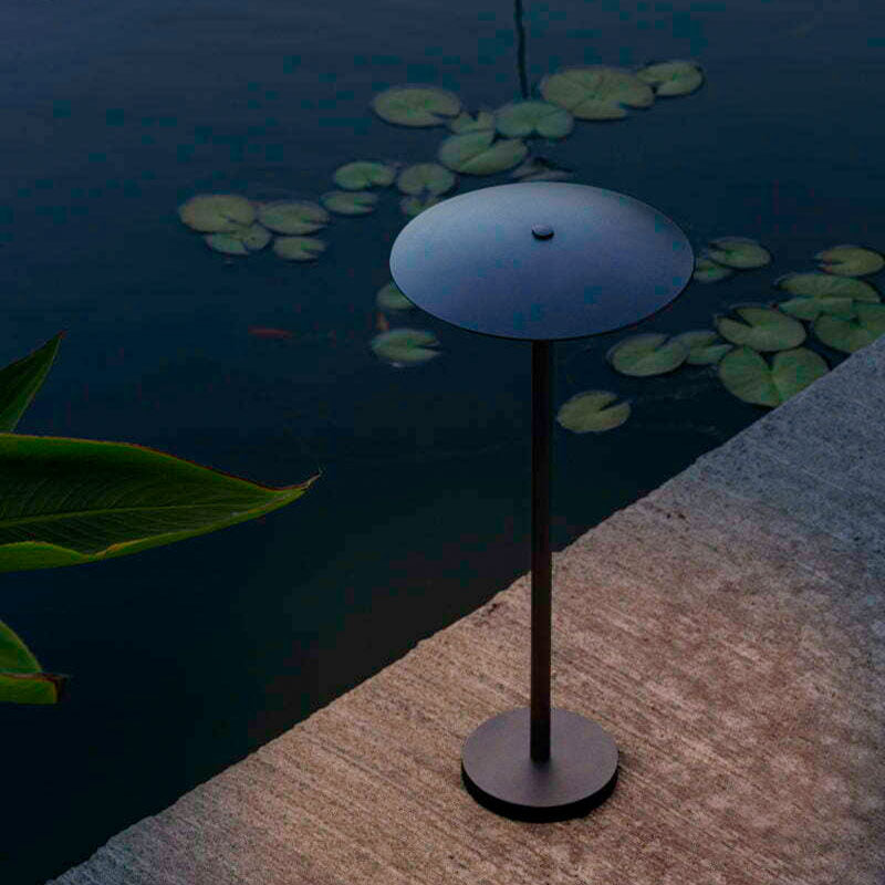 Arisha Lampadaire Parapluie Moderne, Métal, Noir/Café, Extérieur - Neutralighting