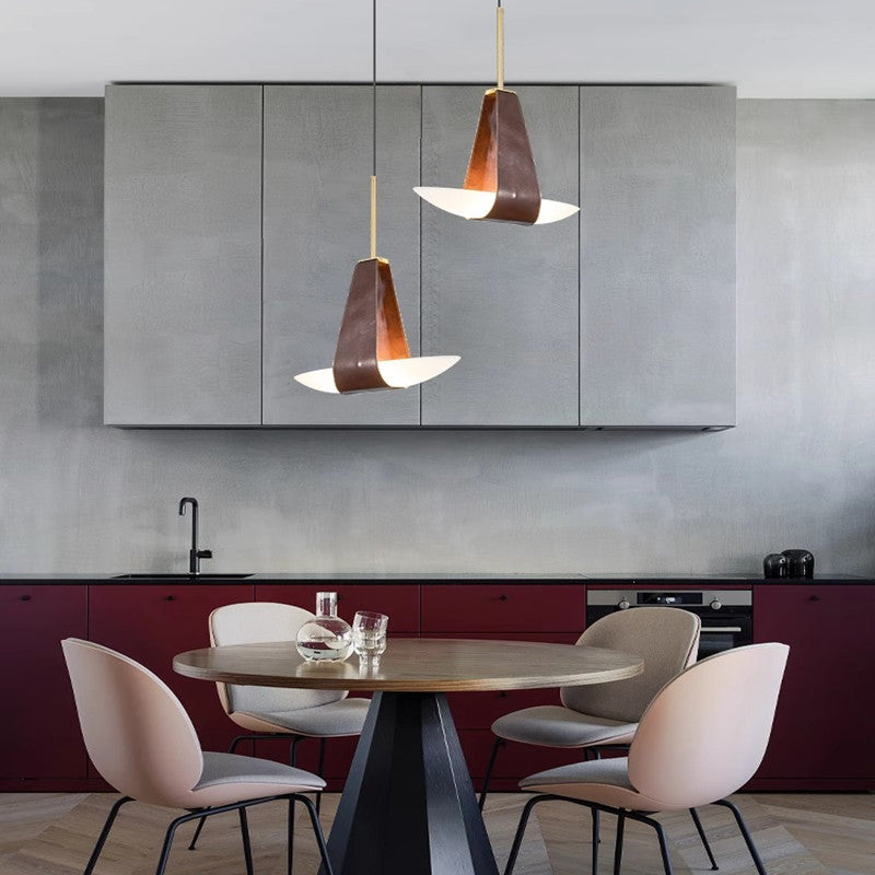 Valentina Suspension Luminaire Industrielle Rouge Verre Métal Salon - Neutralighting