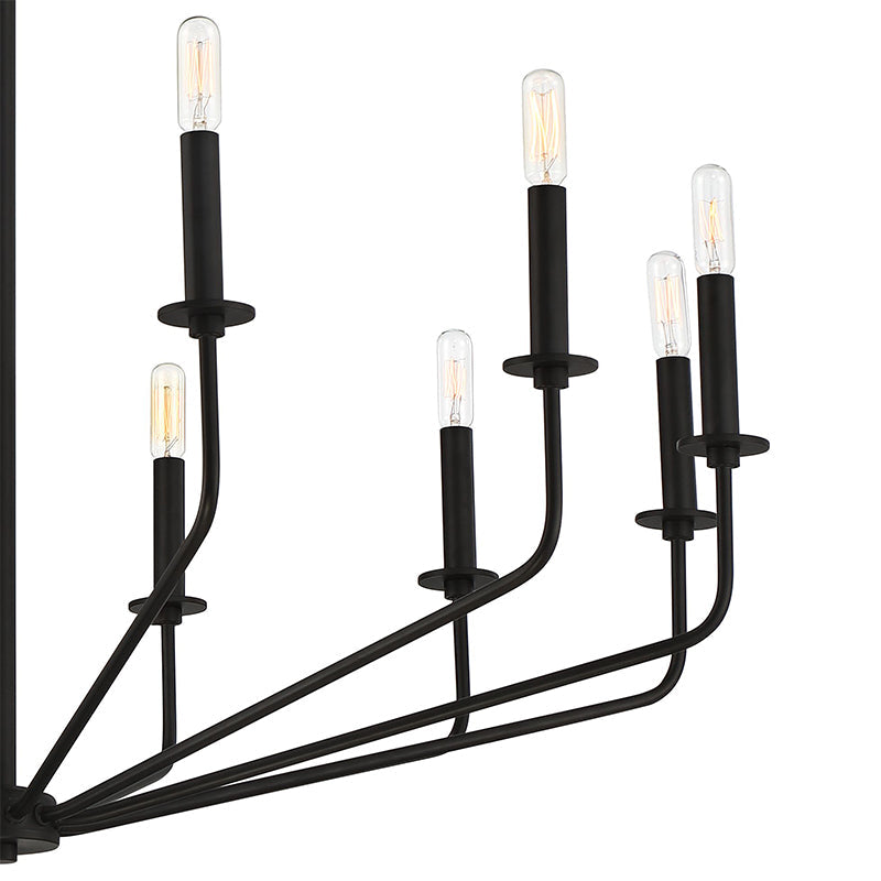 Silva Lustre Linéaire LED Moderne, Métal, Noir, Salon