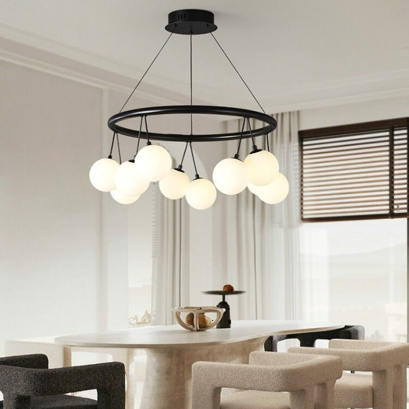Valentina Nordique LED Lustre Noir Métal/Verre Salle À Manger/Chambre À Coucher