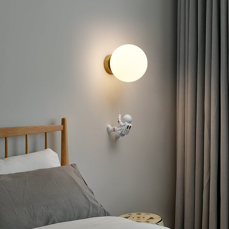Aria Lune LED Applique Murale Blanc Résine Chambre Des Enfants