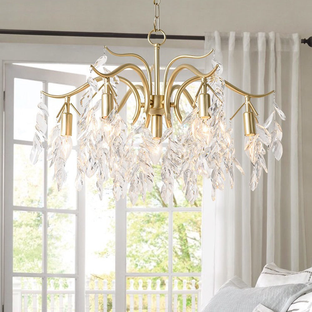 Kristy Suspension Multi Luxueux, Cristal/Cuivre, Noir/Or, Salon - Neutralighting