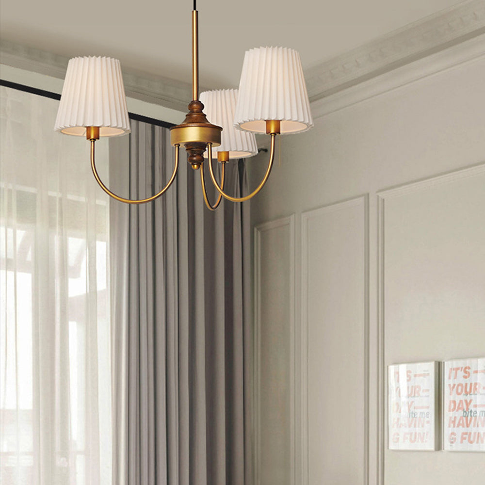 Silva Lustre Vintage, Métal/Tissu, Blanc/Vert, Salle à Manger/Salle à Séjour - Neutralighting