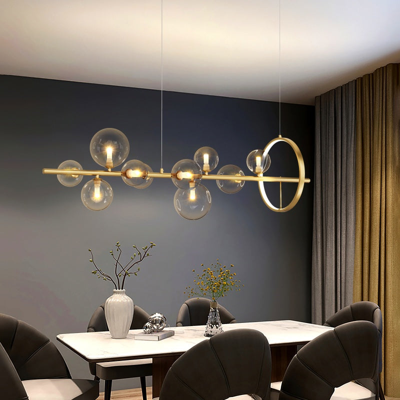 Valentina Moderne LED Lustre Or/Noir Verre Salon/Chambre À Coucher