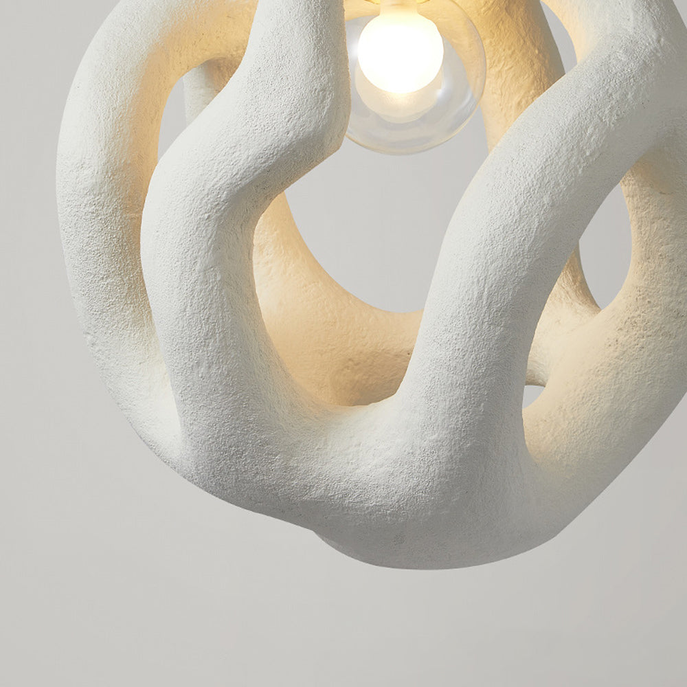 Avi Suspension Globe Moderne, Métal/Résine, Blanc/Noir, Bar/Salle de Séjour - Neutralighting