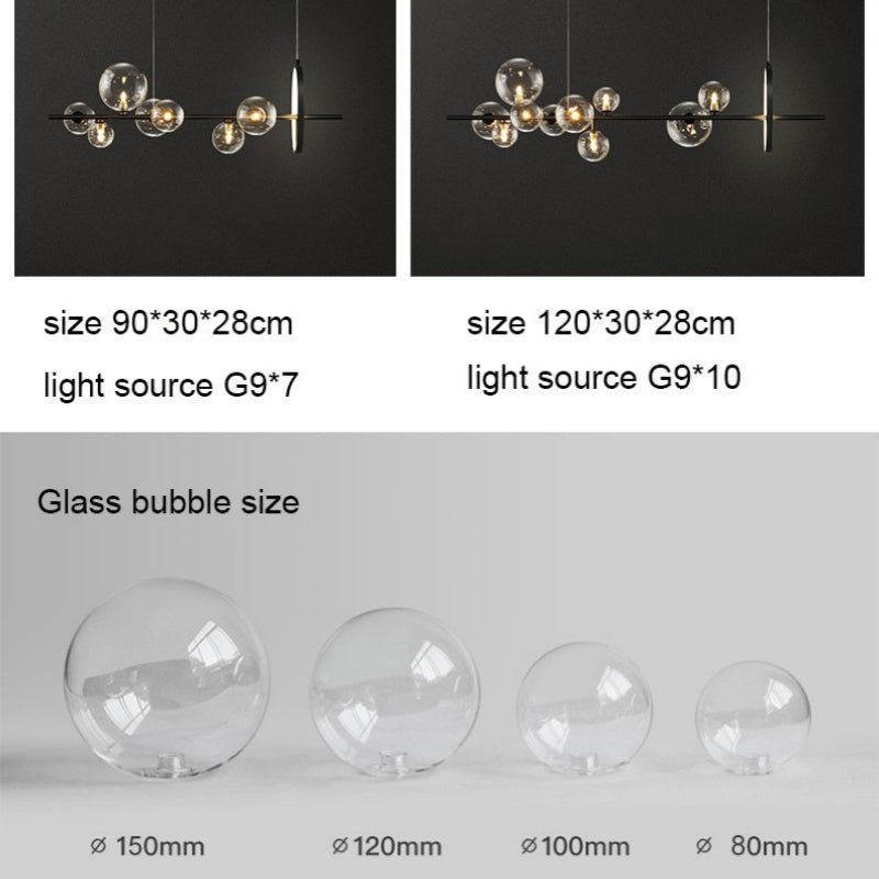 Valentina Moderne LED Lustre Or/Noir Verre Salon/Chambre À Coucher