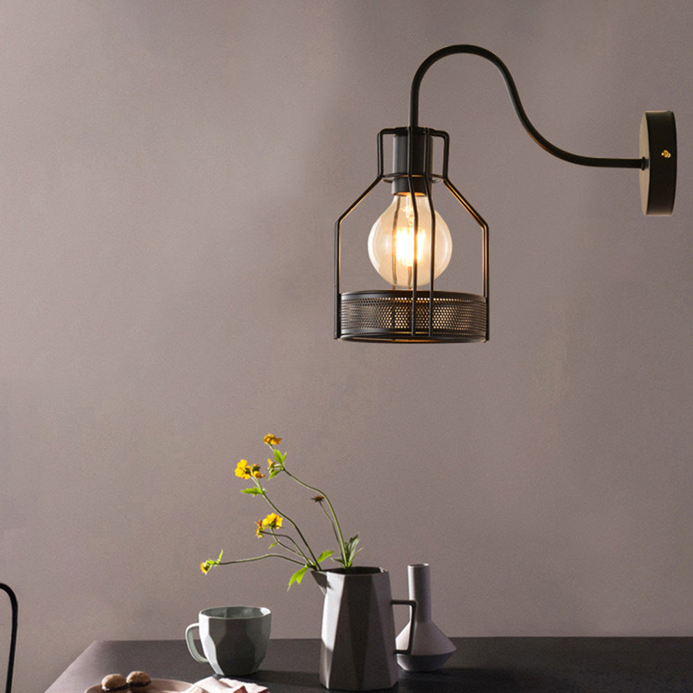 Silva Applique Murale Landerne Vintage, 3 Style, Métal/Verre, Noir, Cour - Neutralighting
