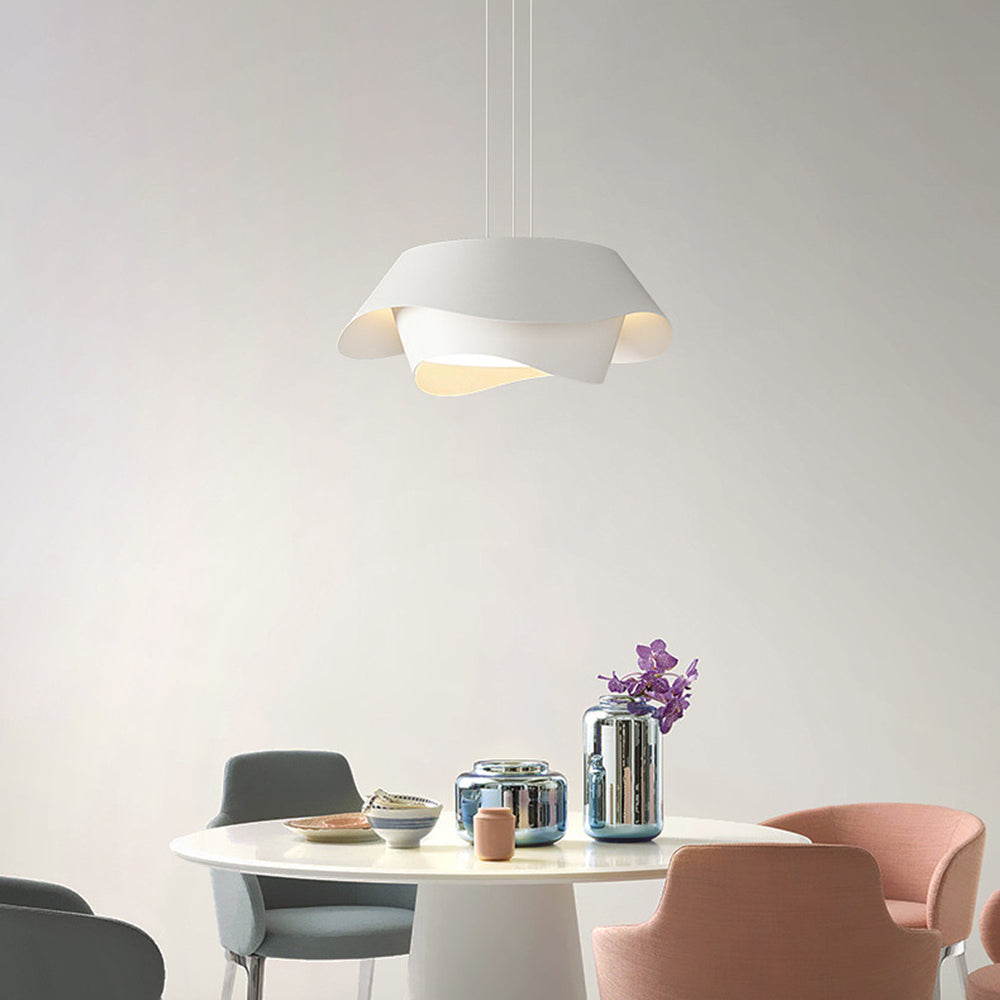 Arisha Suspension Ronde Contemporaine, Métal, Blanc, Chambre à Coucher/Salle à Manger - Neutralighting