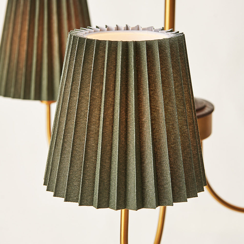 Silva Lustre Vintage, Métal/Tissu, Blanc/Vert, Salle à Manger/Salle à Séjour - Neutralighting