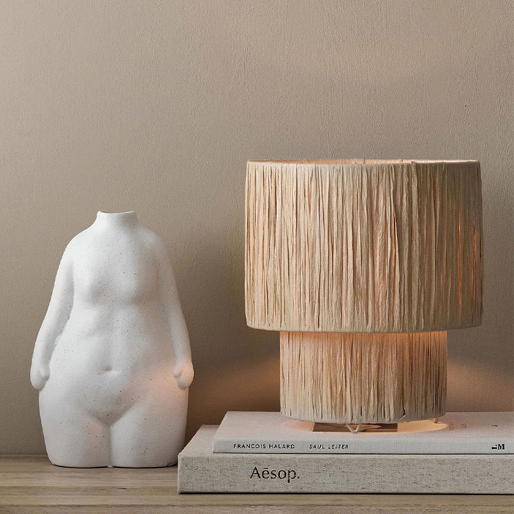 Ritta Rattam Suspension Ronde Simple, Métal/Rotin, Marron, Chambre à Coucher/Librairie - Neutralighting