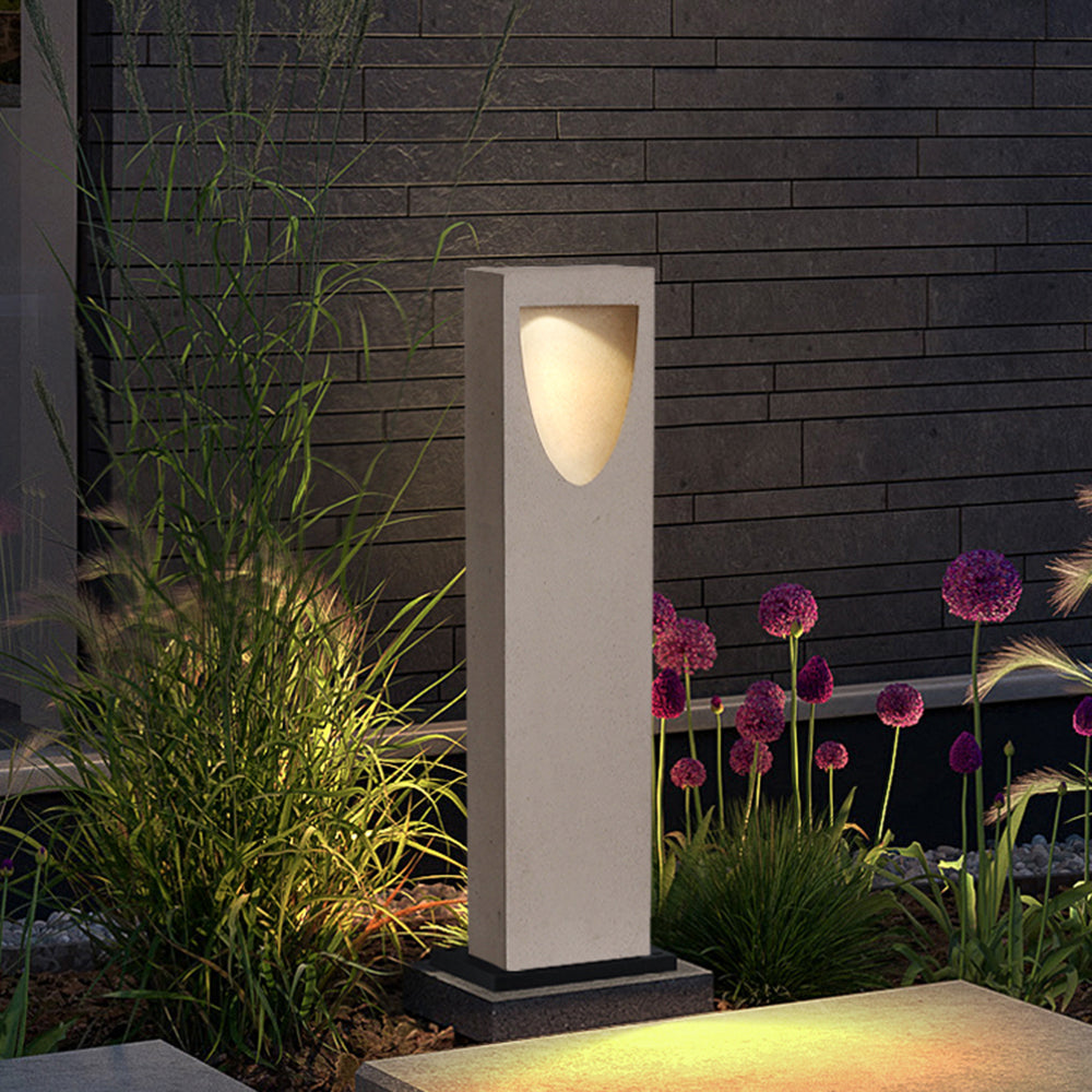 Ray Extérieur Rectangulaire Minimaliste, Métal/Pierre, Gris, Extérieur - Neutralighting