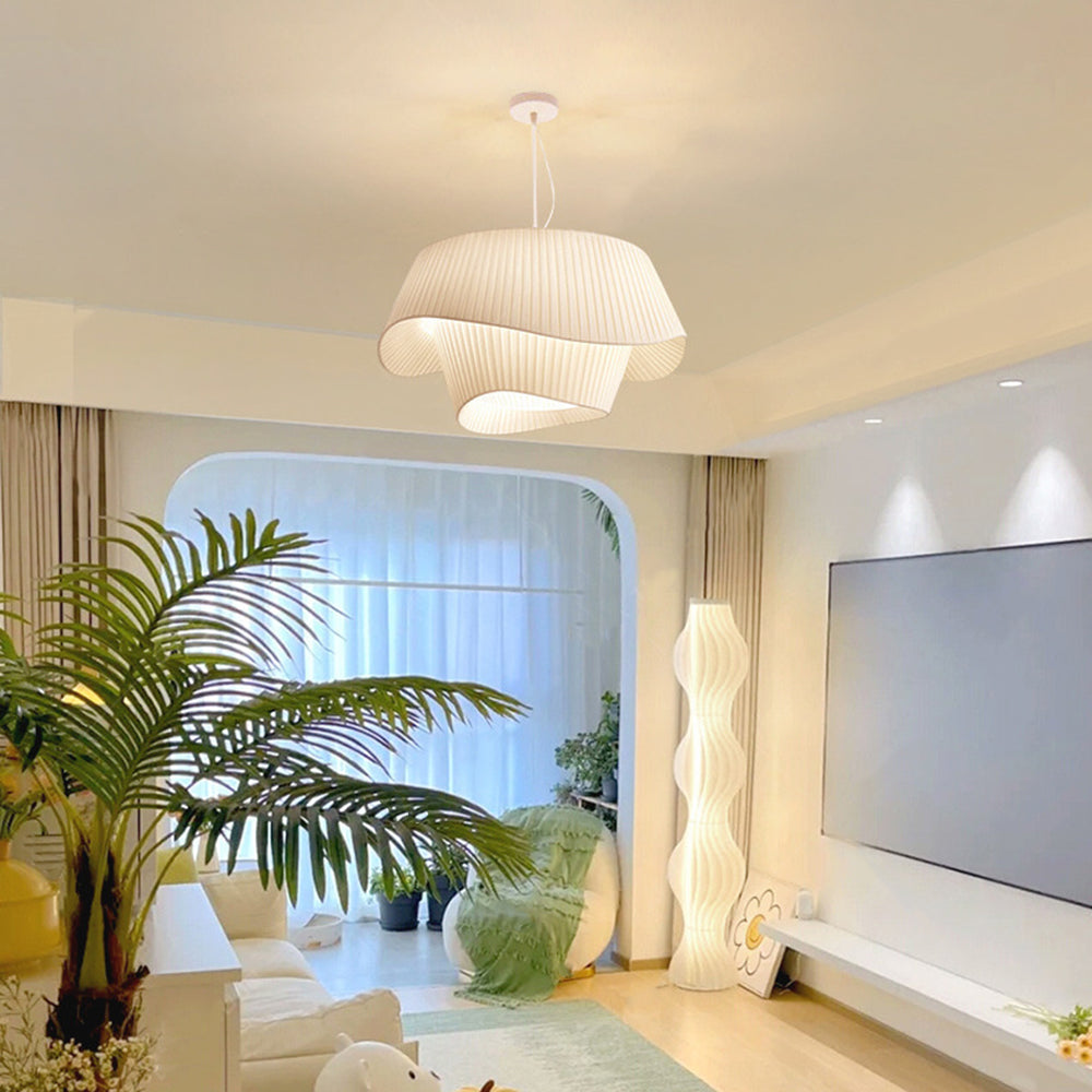 Ritta Suspension Nordique, Métal/Tissu, Blanc, Salon - Neutralighting