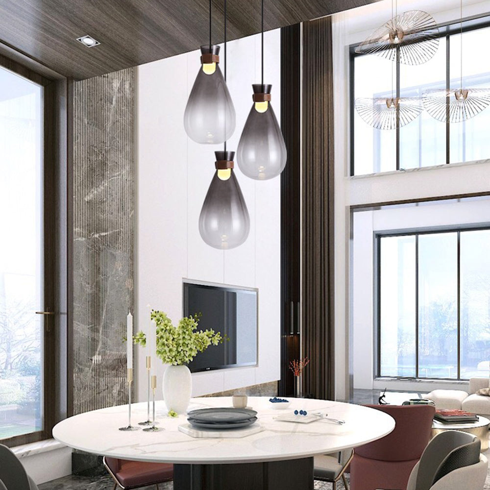 Valentina Suspenison Boule Industrielle, Verre/Acrylique, Blanc/Gris Fumé, Bar/Café - Neutralighting