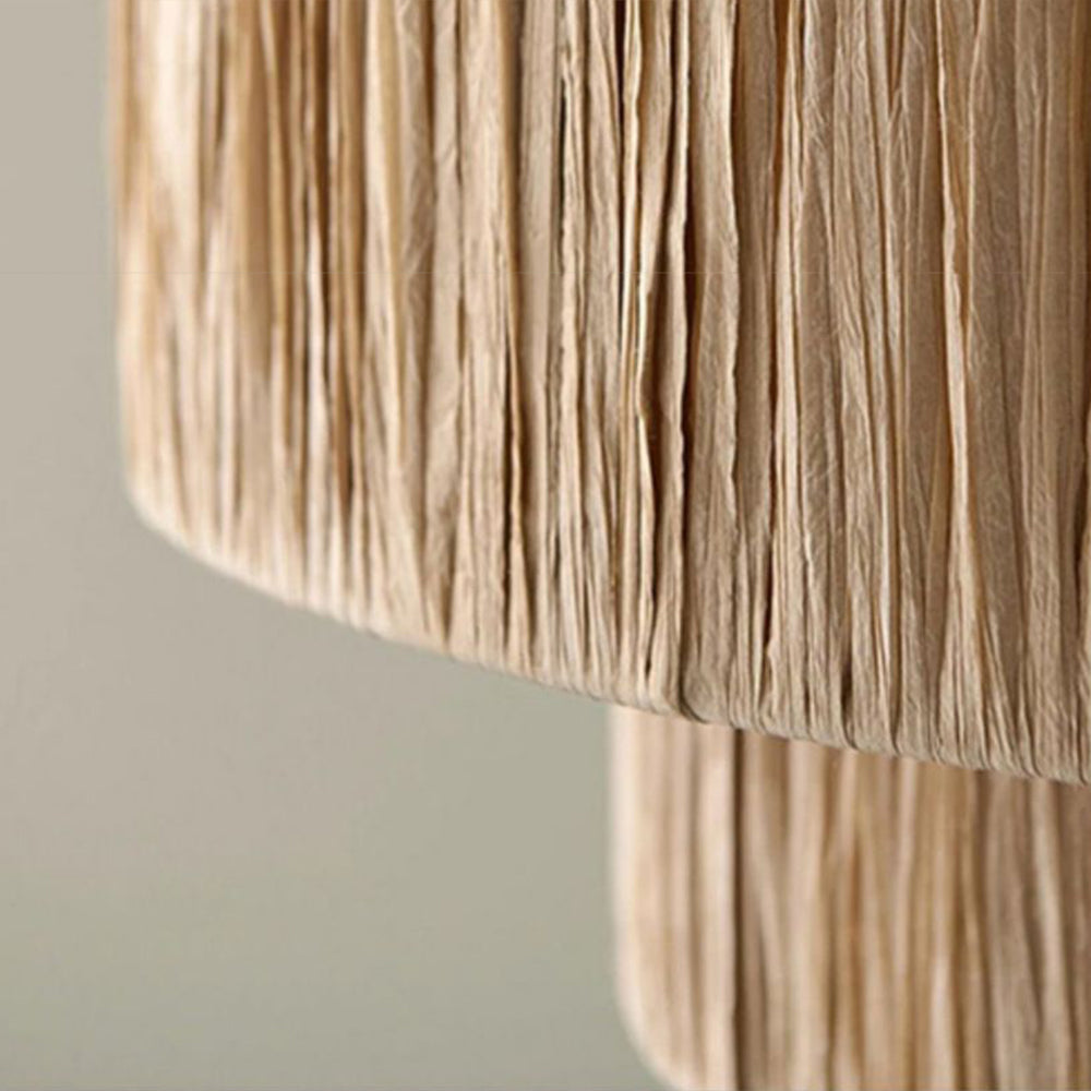 Ritta Rattam Suspension Ronde Simple, Métal/Rotin, Marron, Chambre à Coucher/Librairie - Neutralighting