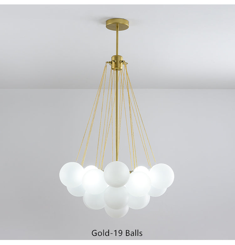 Valentina Lustre Globe Modenre, Fer/Verre, Noir/Blanc, Salon - Neutralighting