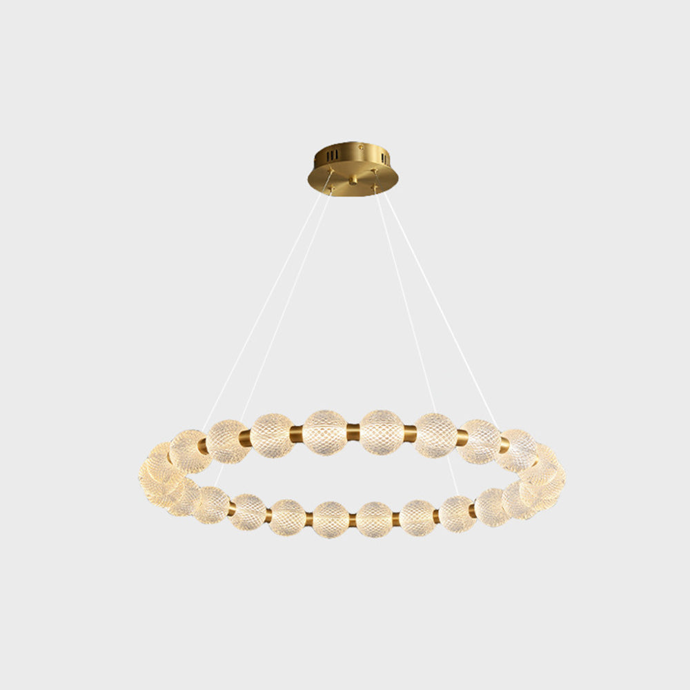 Valentina Suspenison Anneau Suède, Métal/Acrylique, Doré, Salle à Manger/Salon - Neutralighting