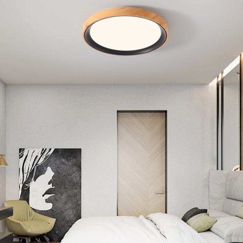 Arisha Moderne LED Plafonnier Blanc Bois Acrylique Salle De Bain