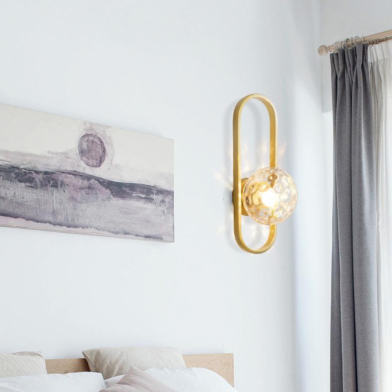 Valentina Applique Murale Globe Led Moderne, Métal, Or/Noir, Chambre - Neutralighting